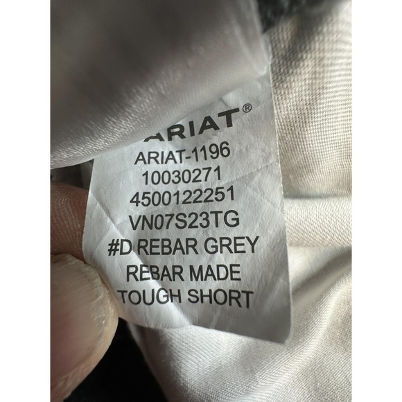 Ariat Cargo Shorts Mens 38 Gray Rebar M4 Relaxed Work Utility Tough 10030271 - Picture 13 of 14